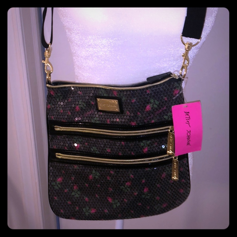 Never used sequin roses bag